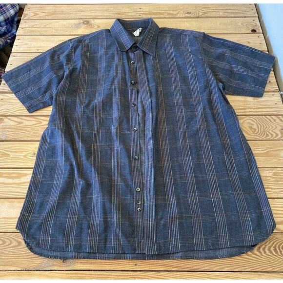 Harold Powell Short Sleeve Button Up Shirt Size 2XL Men’s Grey - Picture 1 of 6